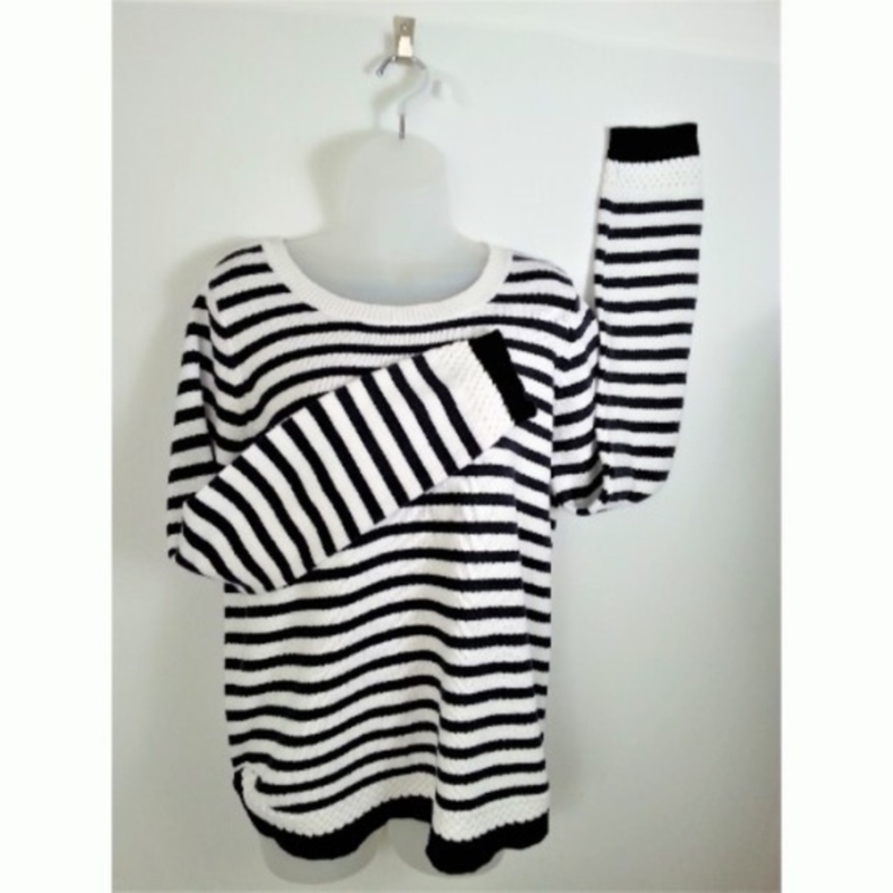 Navy and White Striped Sweater